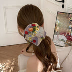 Tengzhuo Retro Print Square Hair Scarf