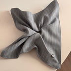 Tengzhuo Heart Stripe Square Hair Scarf