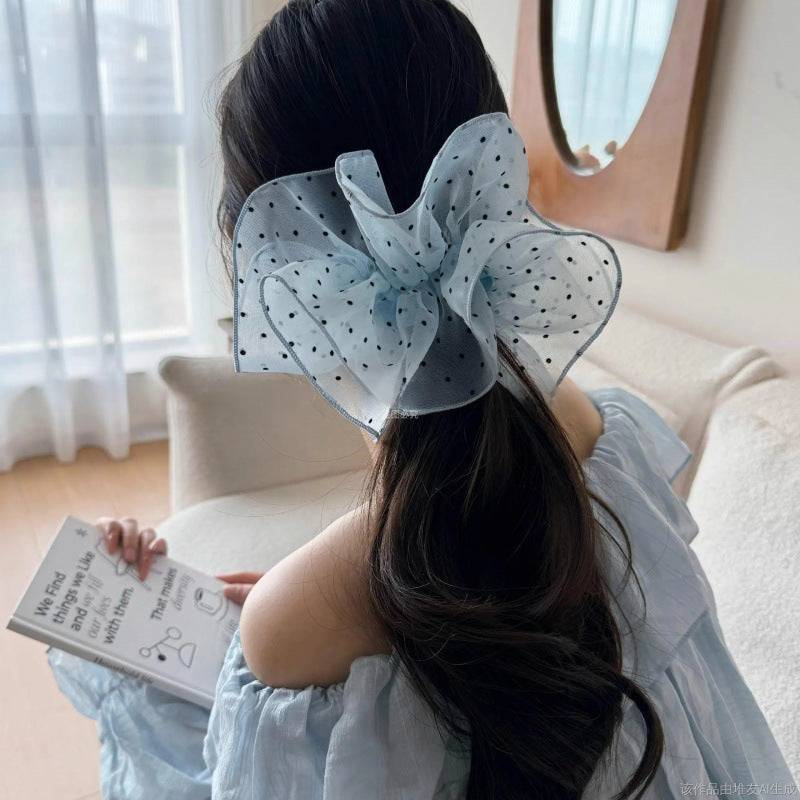 Tengzhuo Polka Dot Mesh Hair Scrunchie