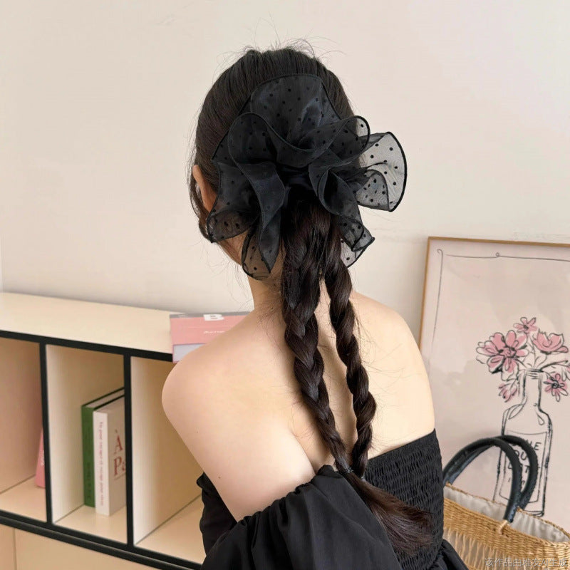 Tengzhuo Polka Dot Mesh Hair Scrunchie